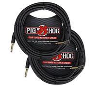 Pig Hog PCH20BKR nero intrecciata cavo per strumenti, 6,1 m, angolo retto - 2 confezione