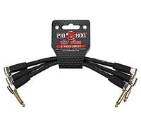 Pig Hog Phlil Lil da 1/10,2 cm a 1/10,2 cm ad angolo retto 15,2 cm cavi patch - 4 confezione Confezione da 3 Black Woven