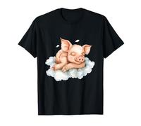 Pig Lover sonnecchia Un Simpatico Maialino Addormentato con Nuvola Animale Maglietta