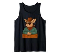 Pig Occhiali da Sole Cowboy Cappello Country Texas Rodeo Ranch Western Canotta