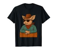 Pig Occhiali da Sole Cowboy Cappello Country Texas Rodeo Ranch Western Maglietta