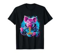 Pig Ramen Kawaii Anime Japanese Noodles Artwork Ramen Amante Maglietta