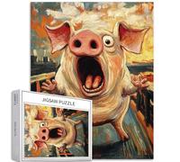 Pig Scream - Puzzle da 1000 pezzi per adulti in stile astratto puzzle colorato fai da te per la decorazione della casa, regali puzzle per la famiglia, perfetto per serate di gioco, 50 x 70 cm