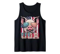 Pig USA 4 luglio Bandiera Americana Patriottica Canotta