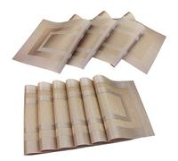 PIGCHCY Set di tovagliette con runner da tavolo, 6 tovagliette + 1 passatoia, resistenti al calore, lavabili, antiscivolo