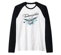 Pigeon Fancier con Piccione da Corsa Grigio Maglia con Maniche Raglan
