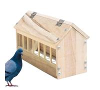 Pigeon Feeder, Wooden Pigeon Feeder, House Design Thick Food Dispenser, Large Capacity Less Waste Poultry Trough for Chicken, Duck & Ducklings, Durable and Practical