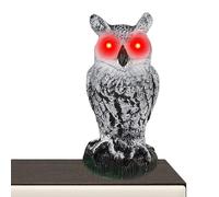 Pigeon - Gufo con cornuto anti sbiadimento con occhi, resistente alle intemperie, realistico gufo spaventapasseri da giardino, potente spaventapasseri per tenere lontani gli uccelli