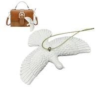 Pigeon Ornament, ABS Lifelike Peaceful White Flying Pigeons Pendant, 3.54x2.36 Inches Lightweight Build & Elegant Design, Seasonal Decoration for Kids, Family, Friends, Garden Spaces, and Home Decor
