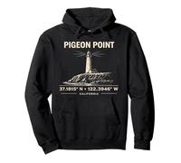 Pigeon Point Lighthouse California Coordinate Design Felpa con Cappuccio