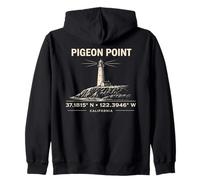 Pigeon Point Lighthouse California Coordinate Design Felpa con Cappuccio