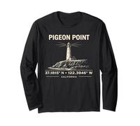 Pigeon Point Lighthouse California Coordinate Design Maglia a Manica
