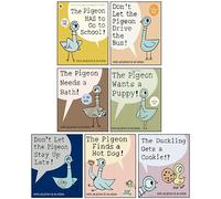 Pigeon Series 7 Books Collection Set By Mo Willems (Pigeon Needs A Bath, Duckling Gets a Cookie, The Pigeon Wants a Puppy, The Pigeon Finds a Hot Dog!, Don't Let the Pigeon Stay Up Late! & More)