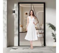 PIGETALE Zanzariera magnetica per porta, 90 x 210 cm, resistente, con potenti magneti e nastro magico a telaio intero, chiude automaticamente le reti delle tende, facile da installare senza fori