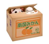 Piggy Bank Lucky White Cat che ruba penny moneta moneta in ceramica per bambini (nessuna batteria) bambini