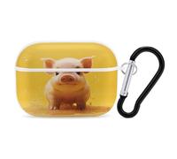 Piggy is Jumping Custodia protettiva antiurto per Airpods Pro con moschettone anti-caduta, custodia per auricolari per Airpods Pro di seconda generazione, bianco