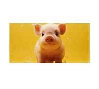 Piggy Is Jumping - Grande striscione da appendere alla parete, sfondo per feste di compleanno, Capodanno, laurea, matrimonio, compleanno, decorazione, 120 x 60 cm