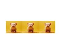 Piggy Is Jumping - Grande striscione per feste, da appendere alla parete, sfondo per feste di compleanno, Capodanno, laurea, matrimonio, festa di compleanno, decorazione, 120 x 30 cm