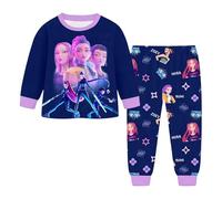 Pigia Bambine K P-O-P Anime Lungo Set di igiami a Maniche Lunghe Stile D-emon HUNTR-X Due Pezzi Completa Tuta con Pantaloni Vestiti Leggero Natalizio Regalo per Ragazza e Ragazzo 2-14 Anni