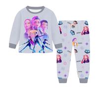 Pigia Bambine K P-O-P Anime Lungo Set di igiami a Maniche Lunghe Stile D-emon HUNTR-X Due Pezzi Completa Tuta con Pantaloni Vestiti Leggero Natalizio Regalo per Ragazza e Ragazzo 2-14 Anni