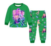 Pigia Bambine K P-O-P Anime Lungo Set di igiami a Maniche Lunghe Stile D-emon HUNTR-X Due Pezzi Completa Tuta con Pantaloni Vestiti Leggero Natalizio Regalo per Ragazza e Ragazzo 2-14 Anni