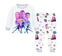 Pigia Bambine K P-O-P Anime Lungo Set di igiami a Maniche Lunghe Stile D-emon HUNTR-X Due Pezzi Completa Tuta con Pantaloni Vestiti Leggero Natalizio Regalo per Ragazza e Ragazzo 2-14 Anni