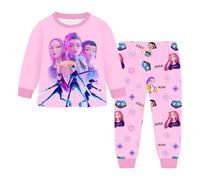 Pigia Bambine K P-O-P Anime Lungo Set di igiami a Maniche Lunghe Stile D-emon HUNTR-X Due Pezzi Completa Tuta con Pantaloni Vestiti Leggero Natalizio Regalo per Ragazza e Ragazzo 2-14 Anni
