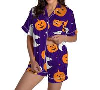 Pigiama 2 pezzi da donna ampia da notte estiva a buon mercato classica tuta rilassante divertente stampa grafica manica corta leggera camicie da notte casual di grandi dimensioni set di pigiama