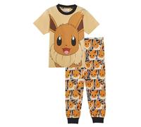Pigiama a maniche corte per bambini e ragazzi, con pantaloni a lunghezza intera, motivo Pokemon, Eevee, 7-8 Years