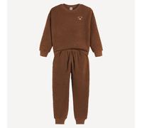 Pigiama a maniche lunghe in sherpa Marrone 4 anni - 102 cm Tinta unita