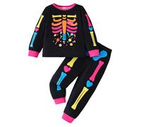 Pigiama a Maniche Lunghe per Ragazzi Bambino Morbido Due Pezzi Abbigliamento da Casa Set Strati Termici Bambini, Top e Pantaloni Felpato Caldo Cotone Delicato sulla Pelle Elegante