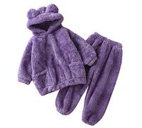 Pigiama a Maniche Lunghe per Ragazzi Bambino Morbido Due Pezzi Biancheria Intima Termica Autunnale Invernale Ragazzo Pigiami Set Caldo Cotone Comoda Manica Lunga Bambini e 2