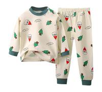 Pigiama a Maniche Lunghe per Ragazzi Manica Lunga Cotone Inverno Natale Strati Termici Bambini, Top e Pantaloni Bambino Caldo Morbida Accogliente Ragazzo 2 Set