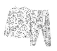 Pigiama a Maniche Lunghe per Ragazzi Ragazze Manica Lunga Abbigliamento da Casa Set Strati Termici Bambini, Top e Pantaloni Pyjama Sets Vestiti Bambino Invernale Due Pezzi Comoda Dormire Stare in