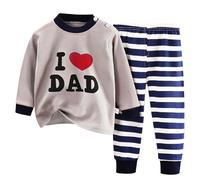 Pigiama a Maniche Lunghe per Ragazzi Ragazze Manica Lunga Cotone Inverno Natale Autunnale Invernale Ragazzo Pigiami Set Bambino Caldo Comoda Bambini e 2