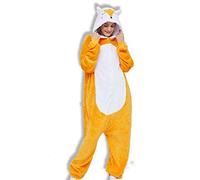 Pigiama Adulto Flanella Volpe Tutina Cartone Animato Kigurumi Animale Festa di Halloween Costume Tute Pigiama con Cappuccio Vestito S