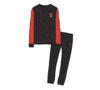 Pigiama Adulto manica lunga cotone AC Milan Ufficiale dis. Logo Nero