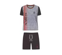 Pigiama Adulto mezza manica cotone AC Milan Ufficiale dis. Logo Grigio