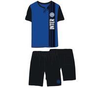 Pigiama Adulto mezza manica cotone FC Inter Ufficiale dis. Logo Blu