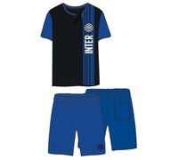 Pigiama Adulto mezza manica cotone FC Inter Ufficiale dis. Logo Nero