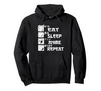 Pigiama Anime 18+ Otaku Relax Cosplay Mangia Sonno Ripeti Felpa con Cappuccio
