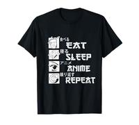 Pigiama Anime 18+ Otaku Relax Cosplay Mangia Sonno Ripeti Maglietta