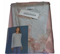 Pigiama aperto da donna a manica lunga in cotone jersey Linclalor 76593/76594