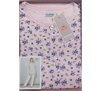 Pigiama aperto da donna manica lunga in cotone fresco jersey intimo 2305 Mapom