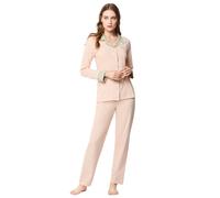 Pigiama Aperto lungo donna cotone camicia 2 tasche colletto Laura Biagiotti