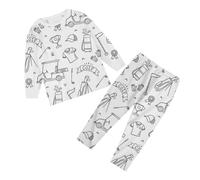 Pigiama Bambina 2 Anni - Set di Pigiami da Dipinti A Mano Fai da Te per Bambin con Cui Giocare E da Indossare (White 3-4 Years)