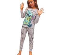 Pigiama Bambina Lungo in Caldo Cotone Stitch 2675 (Grigio Chiaro Melange, 9/10 Anni)