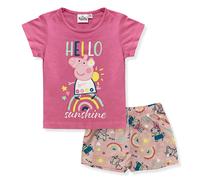 Pigiama bambina Peppa Pig maglia e pantalone corto estivo in cotone 6181