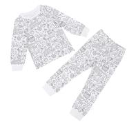 Pigiama Bambino 10 Anni - Set di Pigiami da Colorare Dipinti A Mano Fai da Te per Bambin con Cui Giocare E da Indossare (White 3-4 Years)