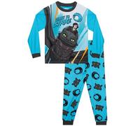 Pigiama Bambino Dragon Trainer, Pigiama Ragazzo Manica Lunga, Pigiami Ragazzo Drago, Blu 11-12 Anni